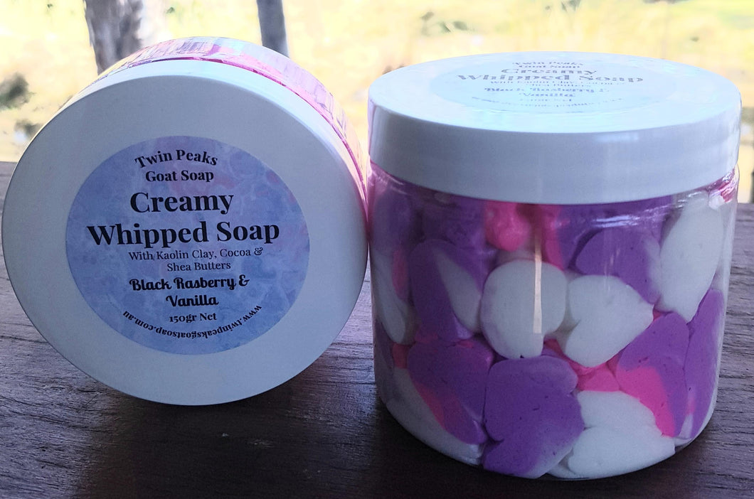 Black Rasberry & Vanilla Whipped Soap 250gr